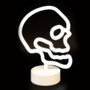 Juinsa Calavera avec support et lumière neon, émet des sons et lumières, fonctionne sur piles, dimensions 18x25 cm