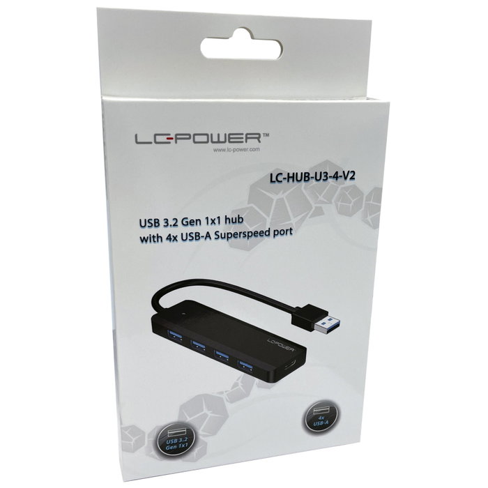 LC-Power LC-HUB-U3-4-V2 Hub USB 4 ports USB-A noir