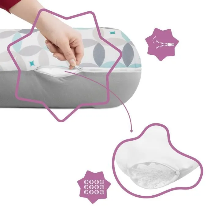 Badabulle Coussin de Maternité et d'Allaitement 2 en 1 Graphique pour Grossesse et Bébé