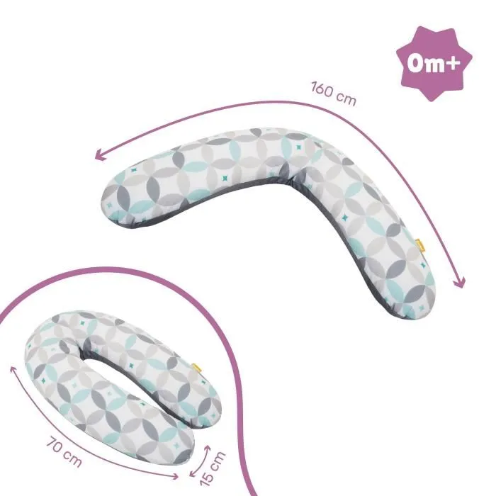 Badabulle Coussin de Maternité et d'Allaitement 2 en 1 Graphique pour Grossesse et Bébé