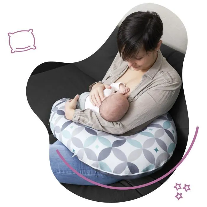 Badabulle Coussin de Maternité et d'Allaitement 2 en 1 Graphique pour Grossesse et Bébé