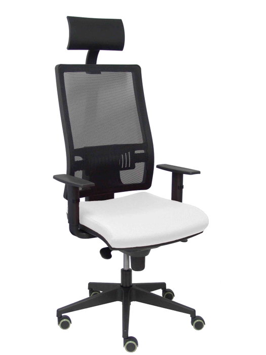 Piqueras y Crespo Chaise de Bureau Horna avec Appui-tête, Blanc et Noir
