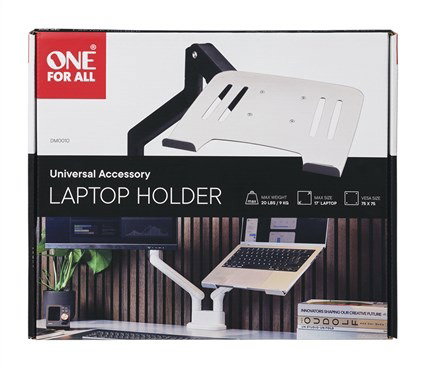 One For All Support pour ordinateur portable M30, Blanc, VESA 75