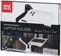 One For All Support pour Ordinateur Portable VESA 75, Compatible Écrans 10 à 17 Pouces jusqu'à 9 kg avec Rebord et Sangle de Sécurité