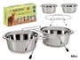 Mascow Lot de 2 gamelles inox pour animaux 400 ml argent 28x15x8 cm antiglisse (Set de 12)