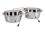 Mascow Lot de 2 gamelles inox pour animaux 400 ml argent 28x15x8 cm antiglisse (Set de 12)