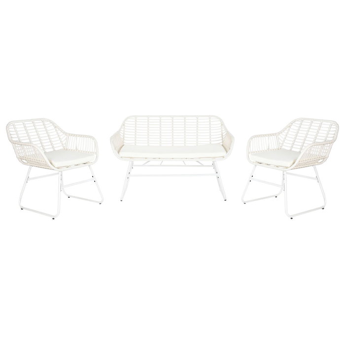 Meubles de jardin DKD Home Decor Blanc 124 x 74 x 84 cm (4 Pièces)