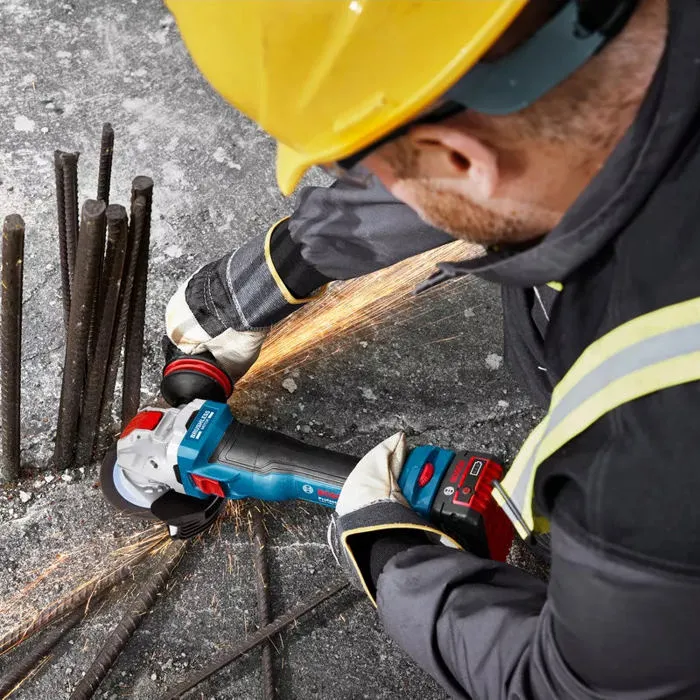 Bosch 06019N4200 GWX 18V-11 S - Meuleuse angulaire professionnelle solo L X-LOCK sans fil 18 V (équivalent 1100 W), moteur Brushless, 6 vitesses