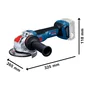Bosch 06019N4200 GWX 18V-11 S - Meuleuse angulaire professionnelle solo L X-LOCK sans fil 18 V (équivalent 1100 W), moteur Brushless, 6 vitesses