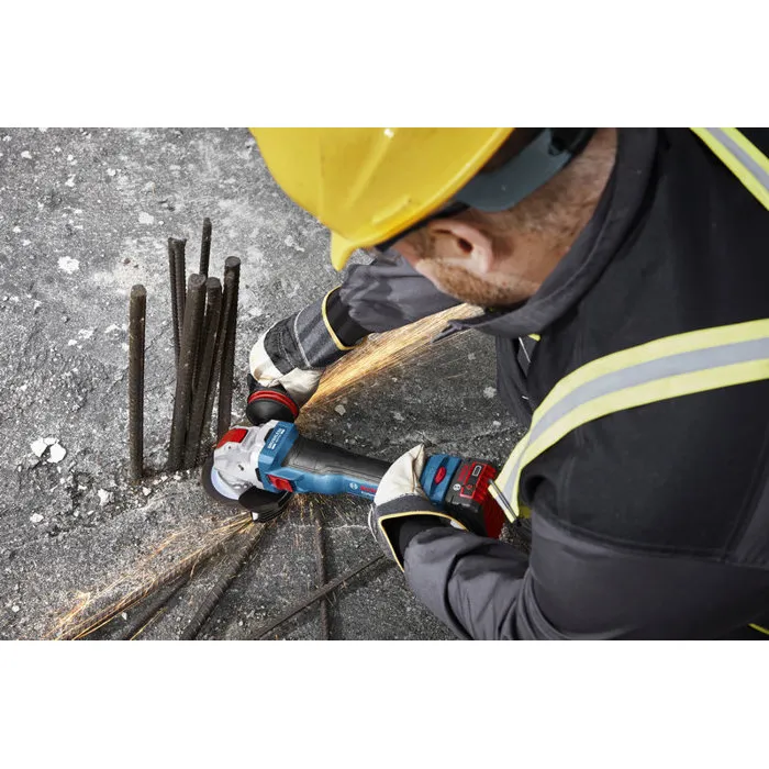 Bosch 06019N4200 GWX 18V-11 S - Meuleuse angulaire professionnelle solo L X-LOCK sans fil 18 V (équivalent 1100 W), moteur Brushless, 6 vitesses