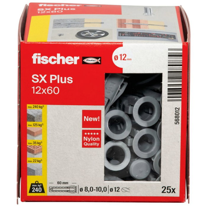 Fischer Cheville SX Plus 12x60, Lot de 25