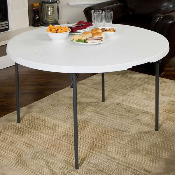 Color Baby Table ronde pliable en deux blanche 122 x 73 cm Lifetime - Materiau Acier et Plastique - A partir de 3 ans