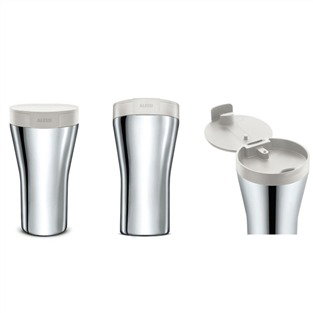 Alessi GIA24 Caffa - Mug de voyage isotherme en acier inoxydable 18/10 de Giulio Iacchetti - Blanc Alessi GIA24 Caffa - Mug de voyage isotherme en acier inoxydable 18/10 de Giulio Iacchetti - Blanc