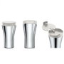 Alessi GIA24 Caffa - Mug de voyage isotherme en acier inoxydable 18/10 de Giulio Iacchetti - Blanc
