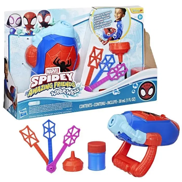 Hasbro Spidey Lance-bulles électronique, jouet de déguisement super-héros Marvel Spidey et ses Amis Extraordinaires Water-Webs dès 3 ans Hasbro Spidey Lance-bulles électronique, jouet de déguisement super-héros Marvel Spidey et ses Amis Extraordinaires Water-Webs dès 3 ans