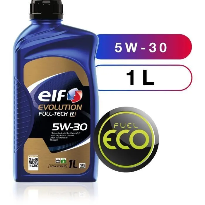 Elf Huile moteur synthétique Evolution FULL-TECH R 5W-30 1L - RN17 - Pour moteurs Renault, Dacia Euro 6 (Diesel Blue dCi) - Compatible DPF, GPF, SCR, NOx-Trap