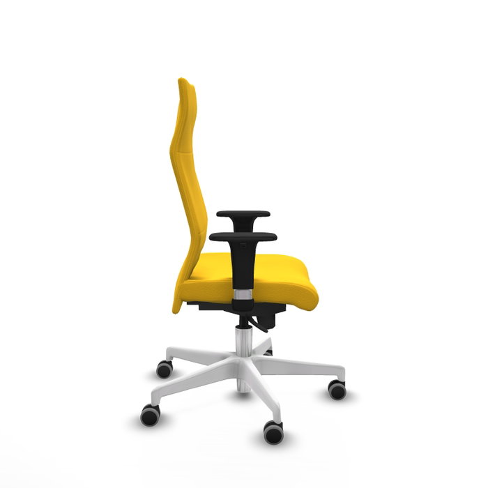 Piqueras Y Crespo Sillón Albacete Jaune avec mécanisme synchrone et base blanche