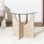 Home Deco Factory Table auxiliaire en verre Pietra Diamètre 45 cm