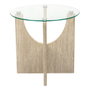 Home Deco Factory Table auxiliaire en verre Pietra Diamètre 45 cm