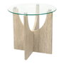 Home Deco Factory Table auxiliaire en verre Pietra Diamètre 45 cm