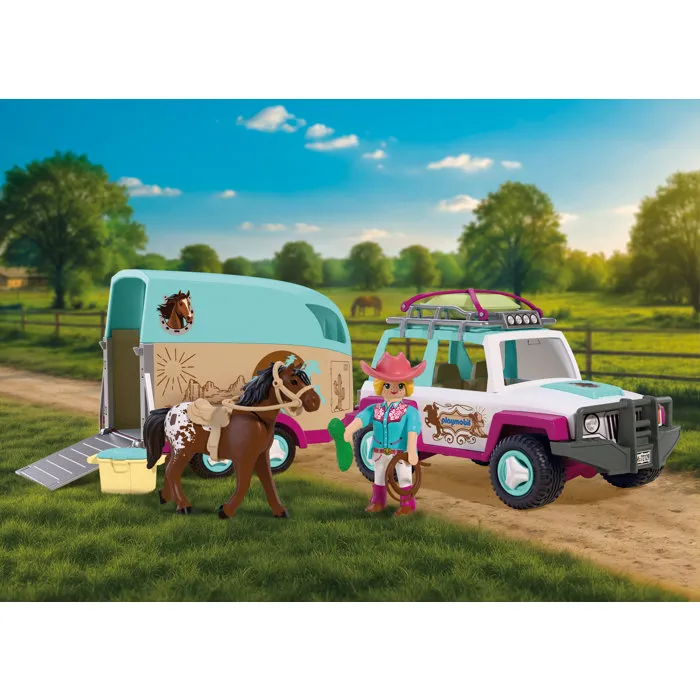 Playmobil I love horses 72129 Véhicule avec remorque à chevaux
