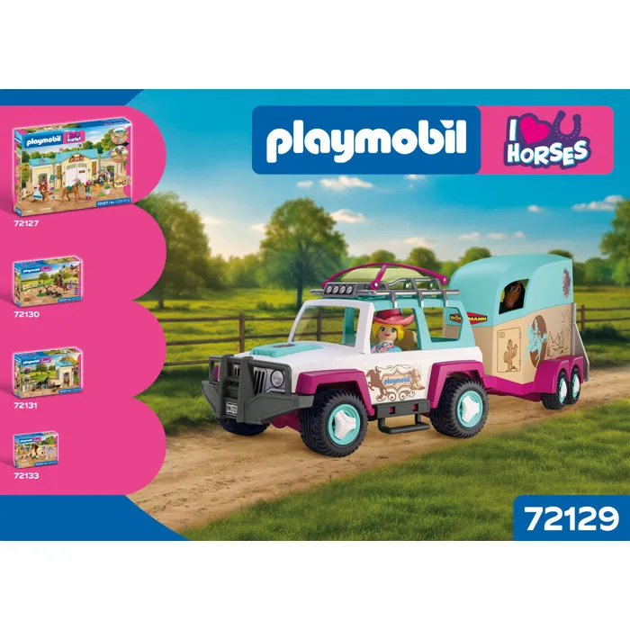 Playmobil I love horses 72129 Véhicule avec remorque à chevaux