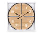 Giftdecor Horloge Murale en Bois 60 cm - Design Marron et Noir - MDF et Métal (Set de 4)