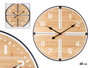 Giftdecor Horloge Murale en Bois 60 cm - Design Marron et Noir - MDF et Métal (Set de 4)