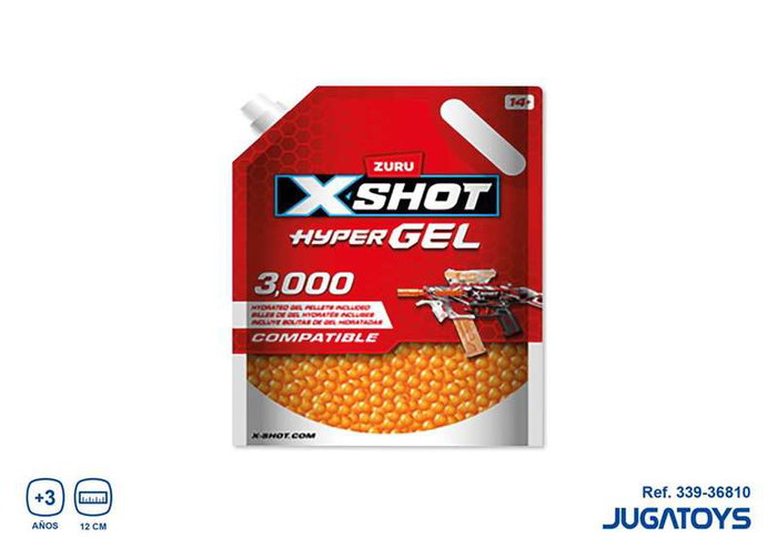 Zuru X-Shot Bola Hypergel - Blister de 3000 balles de gel rechargeables de 12 cm