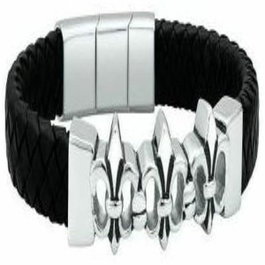Police S14AMV01B Bracelet en cuir noir