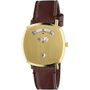 Gucci YA157405 - Montre Unisexe en Cuir Rouge et Acier Doré