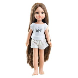 Paola Reina - Poupée Amies Carol en Pyjama Blanc 32 cm - Figurine PVC & Polyester pour Enfants à partir de 36 mois