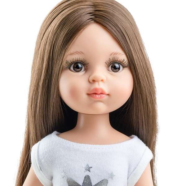Paola Reina - Poupée Amies Carol en Pyjama Blanc 32 cm - Figurine PVC & Polyester pour Enfants à partir de 36 mois