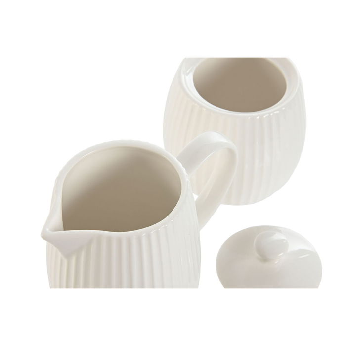 Laitière et sucrier Home ESPRIT Blanc Porcelaine 250 ml 12 x 7,6 x 9 cm 2 Pièces