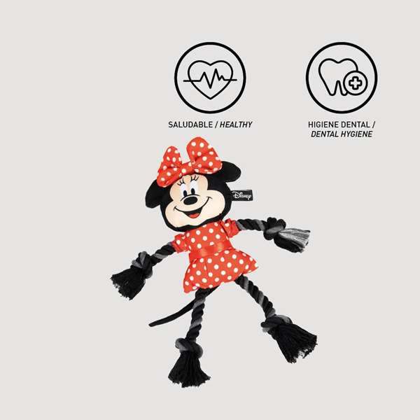 Cerdá Jouet à mâcher dentaire pour chien, Corde à nœuds Minnie, Rouge, 13 x 25 x 6 cm