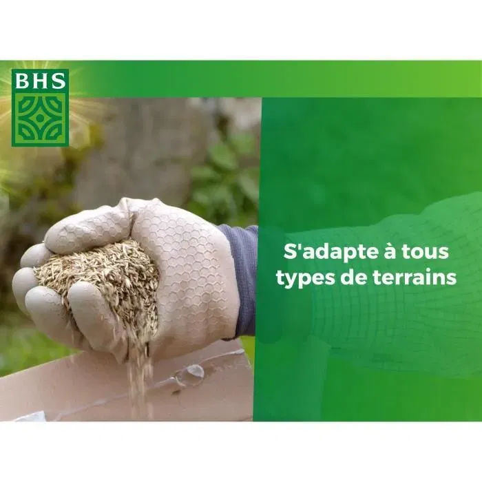 BHS - Semence de Gazon Rustique 3 kg - Résistant aux Conditions Climatiques Difficiles - Pelouse et Prairie - Soleil - Rouge