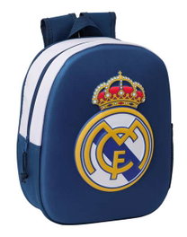 Safta Mochila Guarderia - Sac à dos d'enfant 3D Real Madrid, dimensions 27 x 33 x 10 cm, à partir de 3 ans