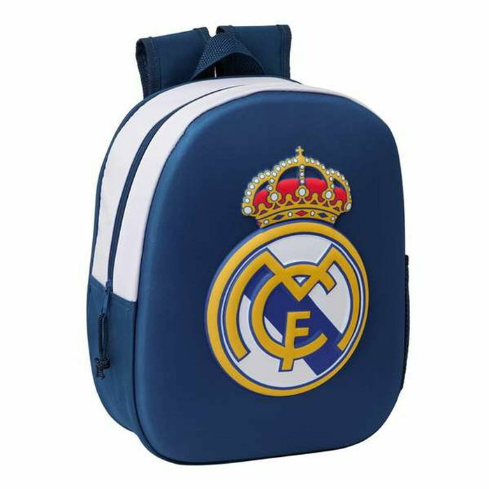 Safta Mochila Guarderia - Sac à dos d'enfant 3D Real Madrid, dimensions 27 x 33 x 10 cm, à partir de 3 ans