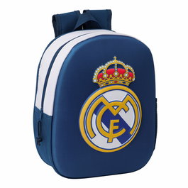 Safta Mochila Guarderia - Sac à dos d'enfant 3D Real Madrid, dimensions 27 x 33 x 10 cm, à partir de 3 ans