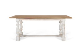 GINER Y COLOMER Table de salle à manger rectangulaire 200 cm blanc et naturel