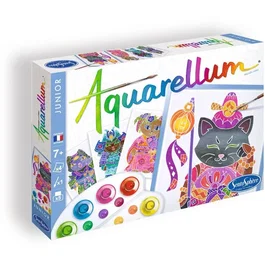 Sentosphere Aquarellum Junior - Coffret Peinture à l'Aquarelle sur Papier Vélin - Maneki Neko - 5 Couleurs - Enfant dès 6 Ans