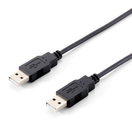 Equip Câble USB 2.0 Type A Mâle vers Mâle Double Blindé Noir Connecteurs Dorés