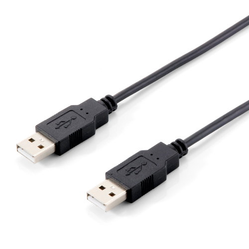 Equip Câble USB 2.0 Type A Mâle vers Mâle Double Blindé Noir Connecteurs Dorés Equip Câble USB 2.0 Type A Mâle vers Mâle Double Blindé Noir Connecteurs Dorés