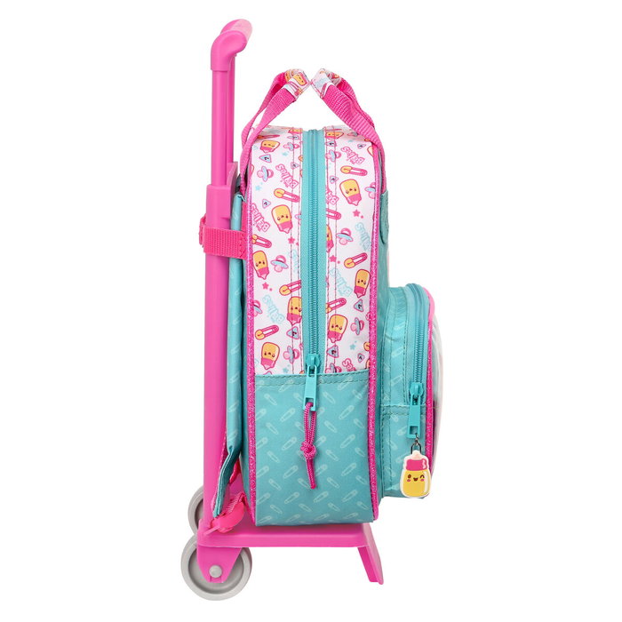 The Bellies Cartable à roulettes Violet Turquoise Blanc