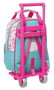 Safta Moch 765+Carro 805 The Bellies Sac à dos enfant 20x28x8cm - Âge 3 ans, Polyester 300D, Couleurs Blanc, Turquoise, Violet