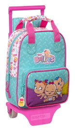 Safta Moch 765+Carro 805 The Bellies Sac à dos enfant 20x28x8cm - Âge 3 ans, Polyester 300D, Couleurs Blanc, Turquoise, Violet