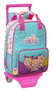 Safta Moch 765+Carro 805 The Bellies Sac à dos enfant 20x28x8cm - Âge 3 ans, Polyester 300D, Couleurs Blanc, Turquoise, Violet