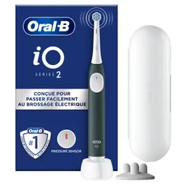 Oral-B iO2 Brosse à dents électrique - Vert Forêt - 3 modes de brossage, minuteur 2 min, batterie longue durée, capteur de pression