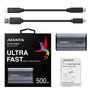 ADATA Elite SE880 SSD externe portable 500 Go USB-C 3.2 Gen2 x2 jusqu'à 2000 MB/s, gris titane