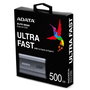 ADATA Elite SE880 SSD externe portable 500 Go USB-C 3.2 Gen2 x2 jusqu'à 2000 MB/s, gris titane
